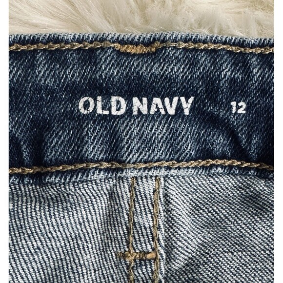 Old Navy OG Straight Button Fly Jeans 12 (31x26.5) Blue Tapered Ankle Womens - Picture 5 of 12